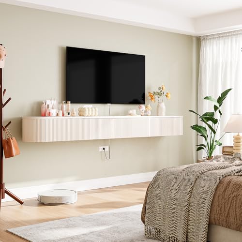 Floating TV Stand with Drawers 55'', Wall Mount TV Stand, view 7