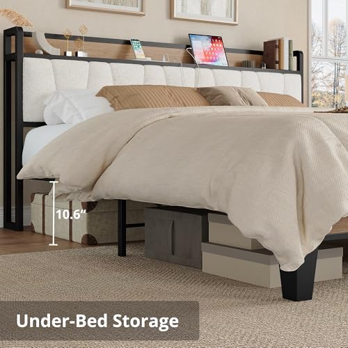 King Bed Frame Storage Headboard Charging, view 6