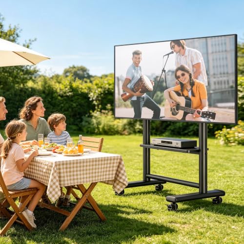 Heavy Duty Rolling TV Stand for 50-98 Inch TVs Holds up to 200 Lbs, view 5