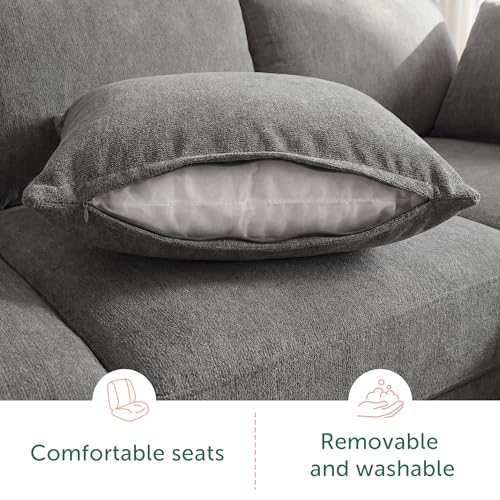 Oversized Modular Sectional Sofa with Storage Seats Reversible Couch with Ottomans U Shaped Modular Sectional Couch for Living Room, Grey