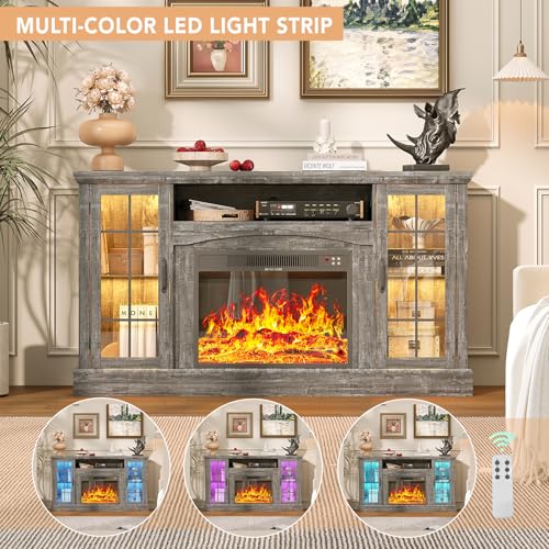 2-in-1 Multifunctional Fireplace TV Stand with 23" Removable Electric Fireplace, view 6