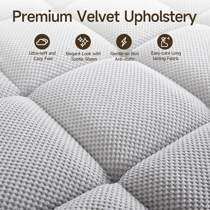 oaaktu Modern Tufted Linen Fabric Chaise Lounge Sofa Chair with Rotating Side, view 8