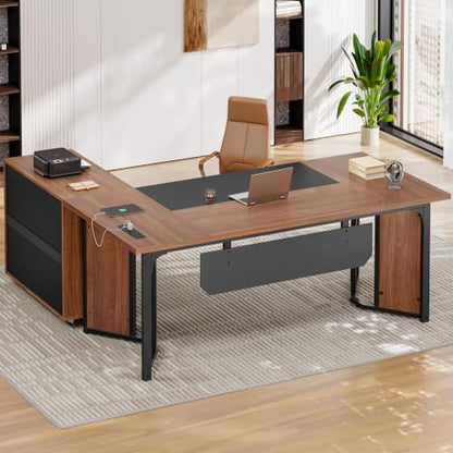 63" Executive Desk with Mobile File Cabinet, Large Office Desk with Drawer, view 2