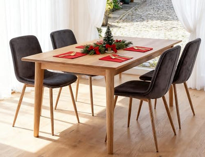 Dining Chairs Set of 4 Velvet Kitchen Chairs with Metal Legs Grey Modern Mid-Century Dining Room Chairs for Holiday Gatherings, Daily Use, Office Leisure Side Chairs