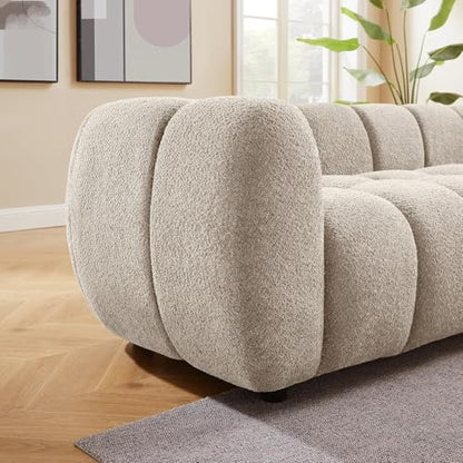 88" Oversized Boucle Sofa, Modern Upholstered Tufted Cloud Couch, Deep Seat Boucle Sofa,Cozy Modern 3 Seater Couch for Living Room, Bedroom, Apartment
