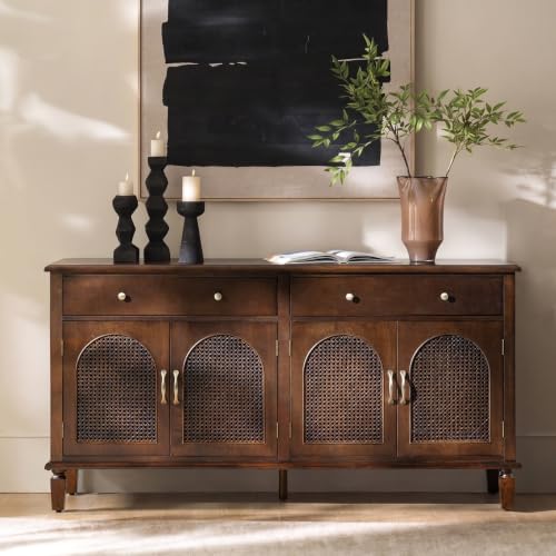 Sideboard Buffet Cabinet, 63'' Storage Cabinet with Adjustable Shelves, view 2