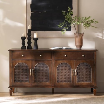 Sideboard Buffet Cabinet, 63'' Storage Cabinet with Adjustable Shelves, view 2