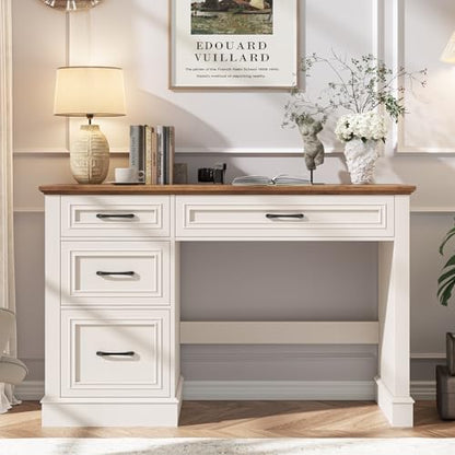 Farmhouse 47" Executive Desk with 3 Drawers, Unique White, view 3