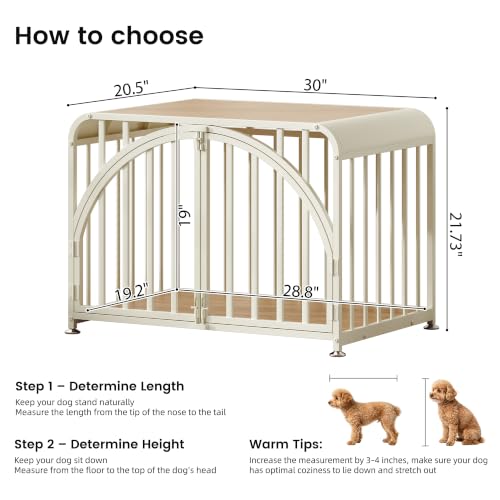 Furniture Style Dog Crate, 30 Inch Dog Kennel Indoor with Arched Doors, view 3