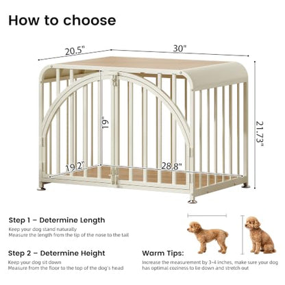 Furniture Style Dog Crate, 30 Inch Dog Kennel Indoor with Arched Doors, view 3