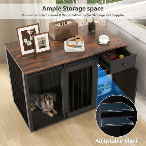 44" Dog Crate Furniture, Dog Kennel (44" Right Facing Door), view 4