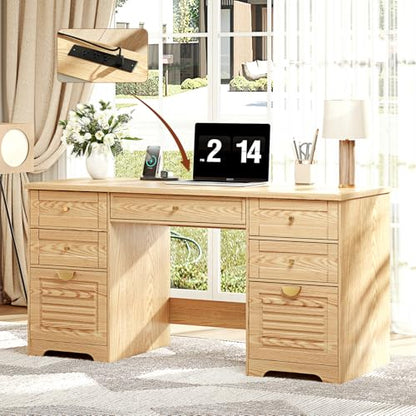 59" Home Office Desks, Executive Desk, view 8