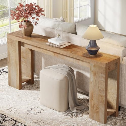 Tribesigns 70.9-Inch Extra Long Console Table, Farmhouse Wood Sofa Table Behind Couch, Narrow Entryway Accent Table for Living Room, Hallway, Entrance, Foyer, Light Oak Brown