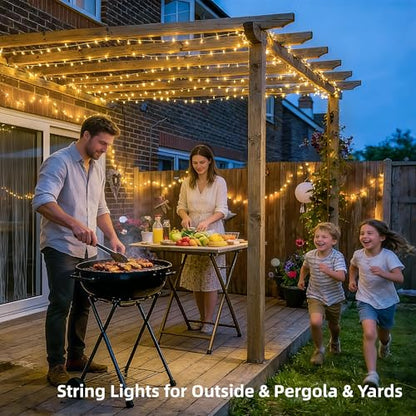 168FT 600 LED String Lights for Outside Clear Wire, Warm White Christmas Lights Outdoor Waterproof, Tree Lights Outdoor Plug in for Patio Wedding Party Holiday Christmas Bedroom Pergola Decor