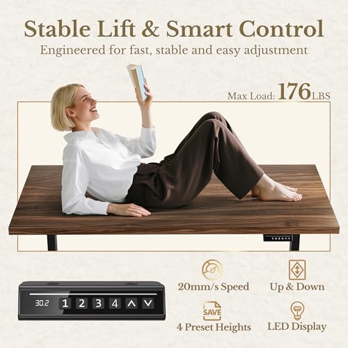 63 Inches L Shaped Standing Desk, Executive Electric Adjustable Desk with Storage Drawers and File Cabinet, AC/USB, 1.18" Thiken Desktop and Privacy Panel for Home Office, Black Walnut