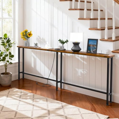 78" Sofa Table with Built-in Power Strip (2 AC Outlets & 2 USB Ports) – 4.9ft, view 8