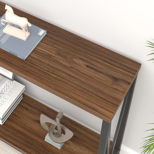 Entryway Table, Narrow Console Table, Modern Sofa Table for Living Room, Hallway, Behind Couch (Rustic Walnut)