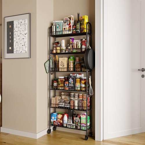 Slim Rolling Storage Cart with Wheels, view 8
