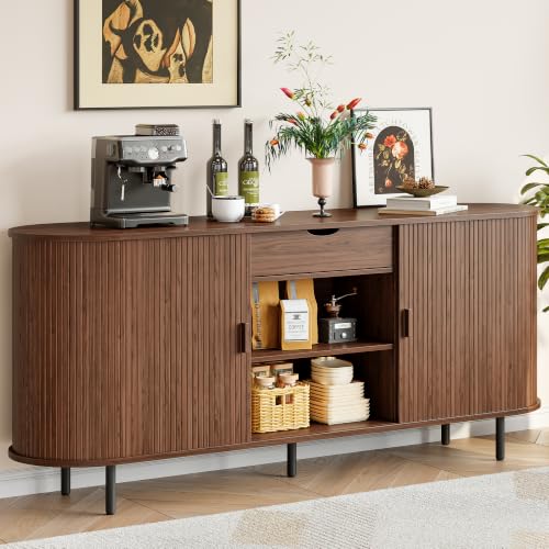 70" Sideboard Buffet Cabinet with Drawer&Adjustable Storage Shelves, view 2