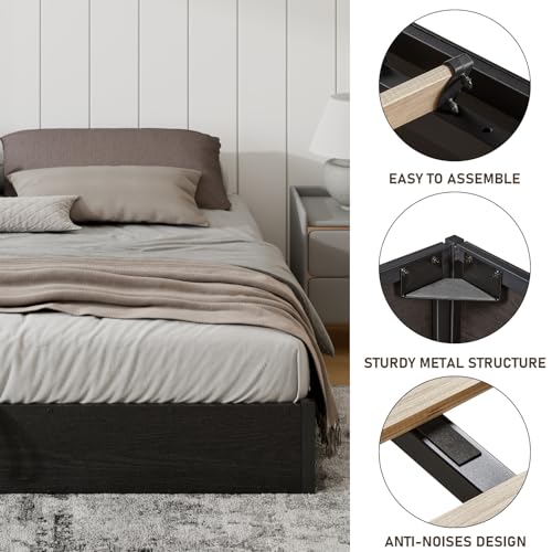 King Lift Up Storage Bed Frame, Black, view 7