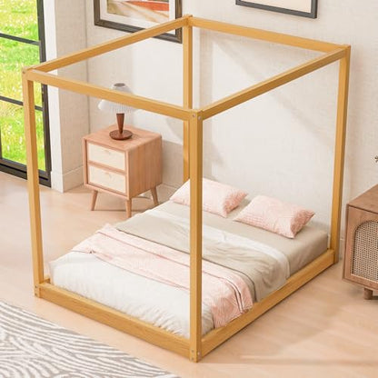 GDFStudio Queen Size Canopy Platform Bed with Support Legs, view 5