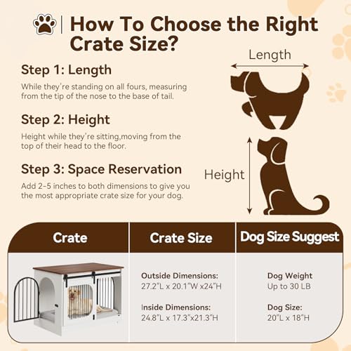 Dog Crate Furniture End Table, 39.4 in Wooden Indoor Kennel, 3 Doors, view 8