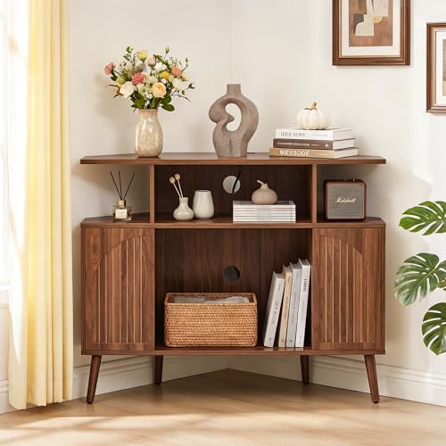 Mid Century Small Corner TV Stand, view 2