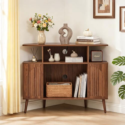 Mid Century Small Corner TV Stand, view 2