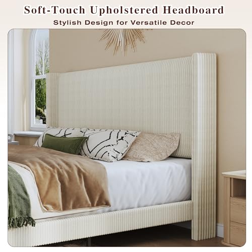 Queen Bed Frame with 51.2" Tall Headboard, view 6