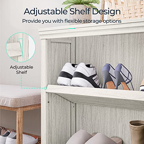 2-Tier Bookcase and Bookshelf, Small Wood Display Storage Shelves Farmhouse Bookshelf for Home Office, Living Room, Bed Room - White Oak