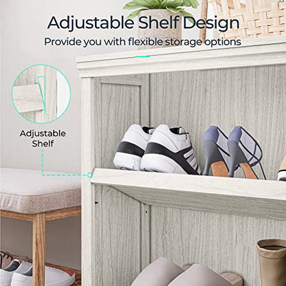 2-Tier Bookcase and Bookshelf, Small Wood Display Storage Shelves Farmhouse Bookshelf for Home Office, Living Room, Bed Room - White Oak