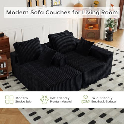 96" Cloud Boneless Sectional Couches with Chaise for Living Room