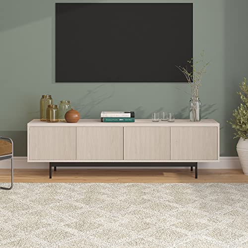 Henn&Hart 70" TV Stand for TVs up to 75", Beech White, view 3