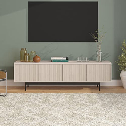 Henn&Hart 70" TV Stand for TVs up to 75", Beech White, view 3