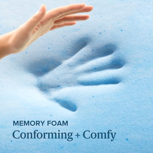 2 Inch Swirl Gel Cooling Memory Foam Mattress Topper, Smaller, view 6
