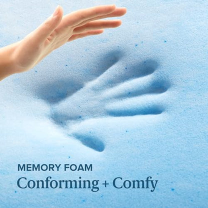 2 Inch Swirl Gel Cooling Memory Foam Mattress Topper, Smaller, view 6