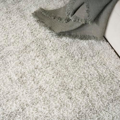 Home Modern Shag Ivory Grey 7'10" x 9'10" Area Rug - Easy Clean, Non Shedding, Bed Room, Living Room, Dining Room, Kitchen (8' x 10')