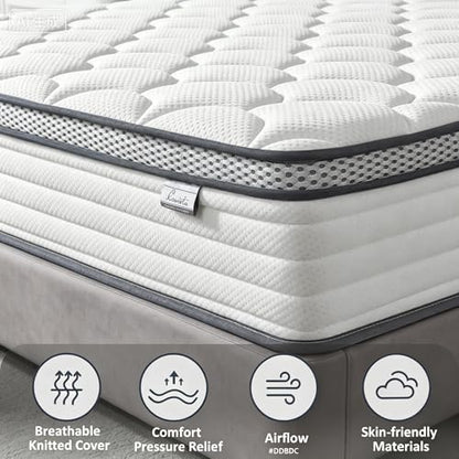 12 Inch Queen Mattress in a Box, Medium Firm Hybrid with Pocket Springs, view 8