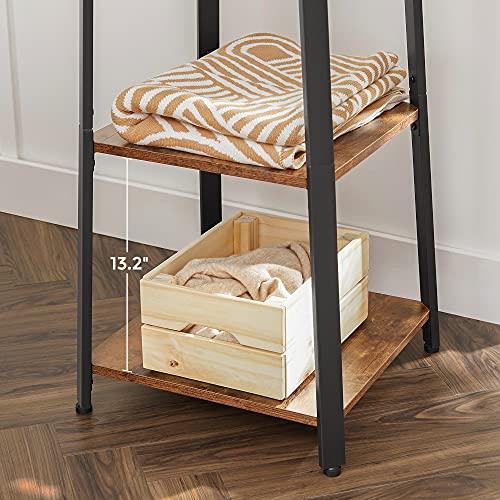 Coat Rack Freestanding, Hall Tree with 4 Shelves, view 4