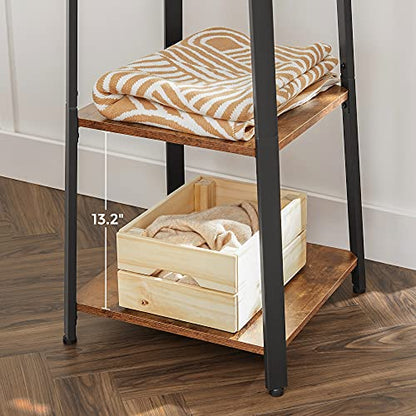 Coat Rack Freestanding, Hall Tree with 4 Shelves, view 4