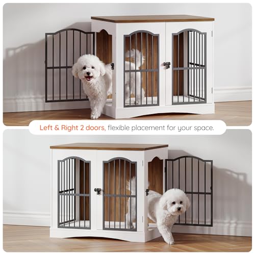 26.8" Wooden Dog Crate Furniture, Heavy Duty Dog Crate Indoor with 3 Doors, view 5