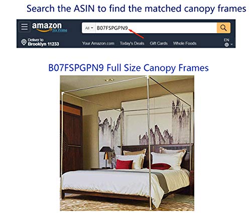 4 Corners Post Canopy Bed Curtains for Girls Full Size, view 7