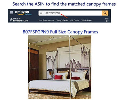 4 Corners Post Canopy Bed Curtains for Girls Full Size, view 7