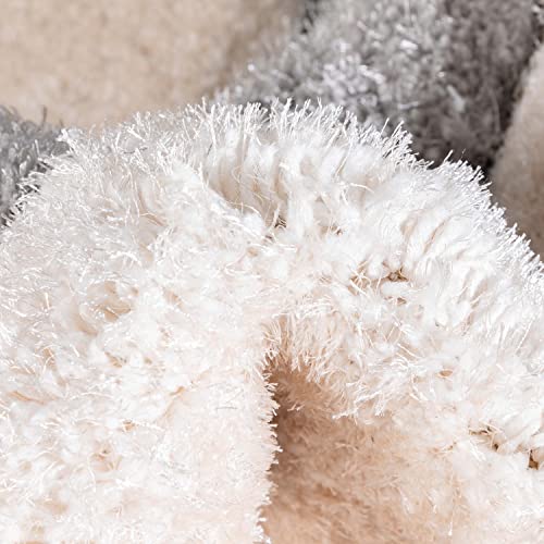 Walker Pink Triangle Boxes Thick Soft Plush 3D Textured Shag Area Rug 4x6 (3'11" x 5'3")