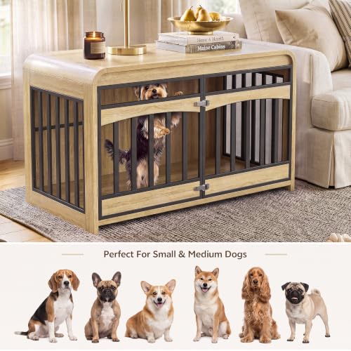 39.4" Dog Crate Furniture, Wooden Dog Cage for Small & Medium Dog, view 4