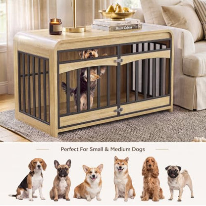39.4" Dog Crate Furniture, Wooden Dog Cage for Small & Medium Dog, view 4