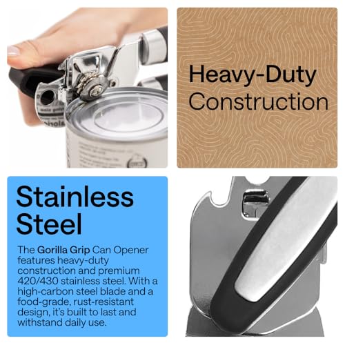Upgraded Model Stainless Steel Manual Can Opener, Black, view 4