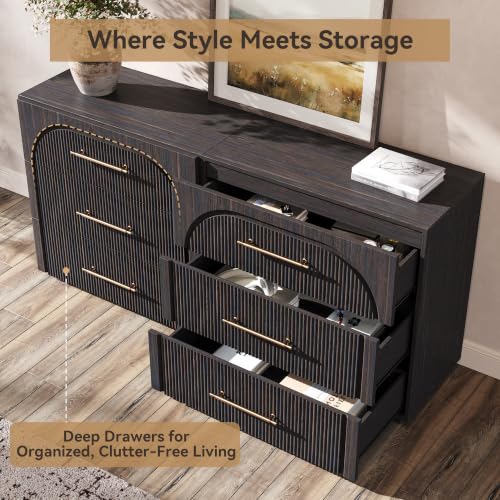 Buffet Cabinet with 3 Drawers, 31.5'' W Arched Storage Cabinet, view 6