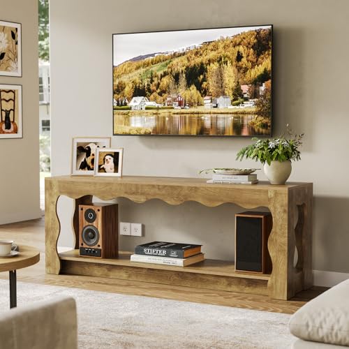 TV Stand for 65 Inch TV, Wooden Entertainment Center with Storage Cabinets, view 5