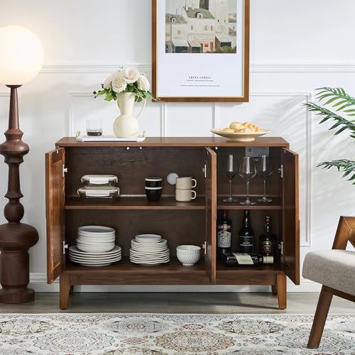 44" Mid-Century Modern Wood Sideboard Buffet Cabinet, view 5